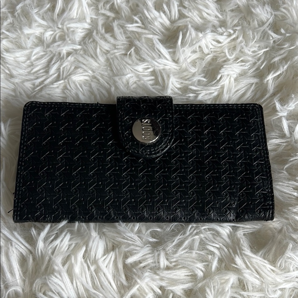 Roots Black Quilted Leather Wallet